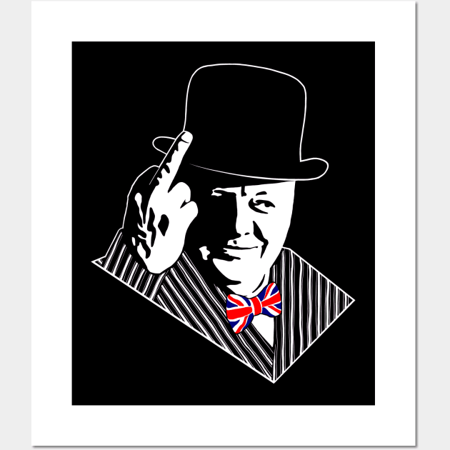 Winston Churchill Middle Finger Wall Art by reapolo